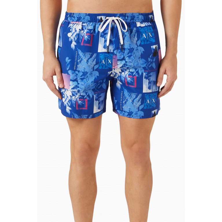 Armani Exchange - Floral Print Swim Shorts in Nylon