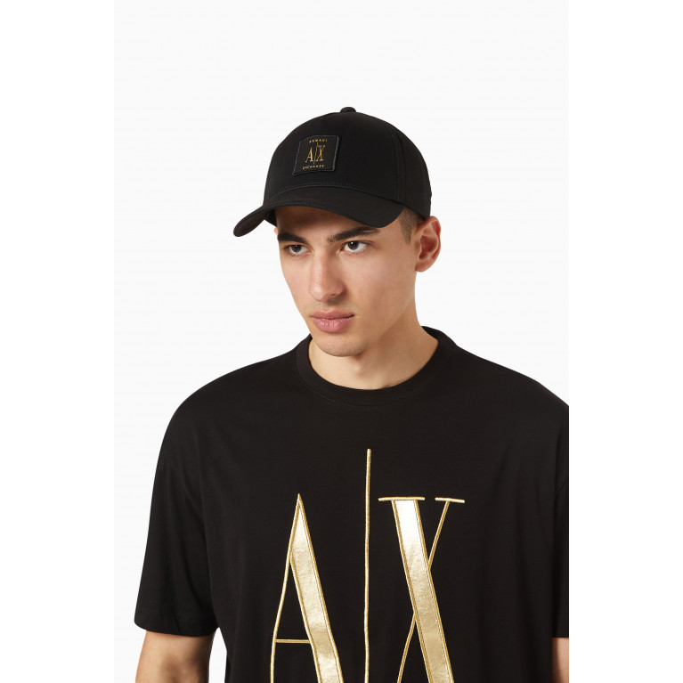 Armani - AX Icon Project Baseball Cap in Gabardine Black
