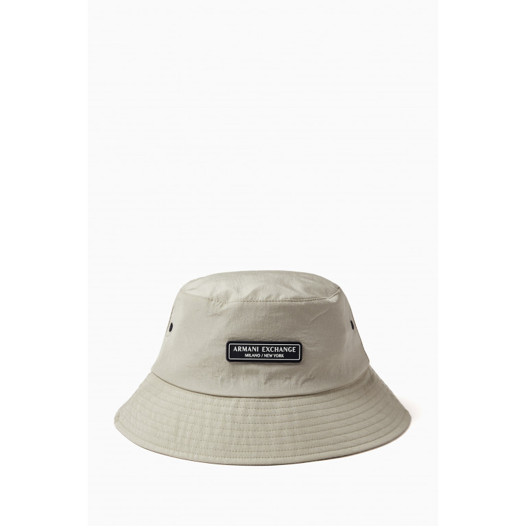 Armani Exchange - Logo Patch Bucket Hat in Cotton Neutral