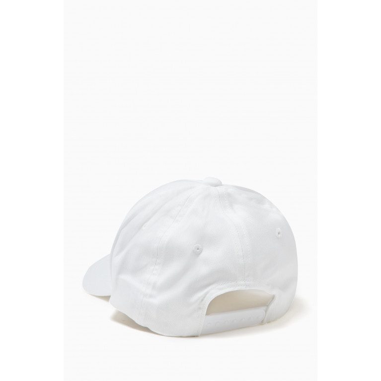 Armani - Studded AX Logo Baseball Cap in Gabardine White
