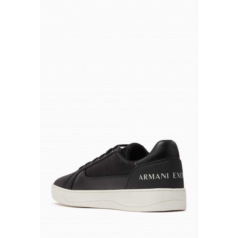 Armani Exchange - LA Repeat Logo Low-top Sneakers Black
