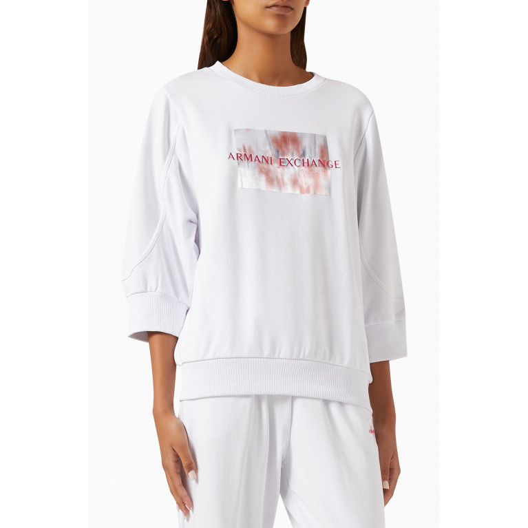 Armani Exchange - Blossom Logo-print Sweatshirt in Cotton