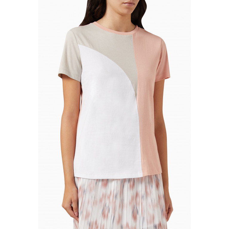 Armani Exchange - Colour-block Logo T-shirt in Cotton