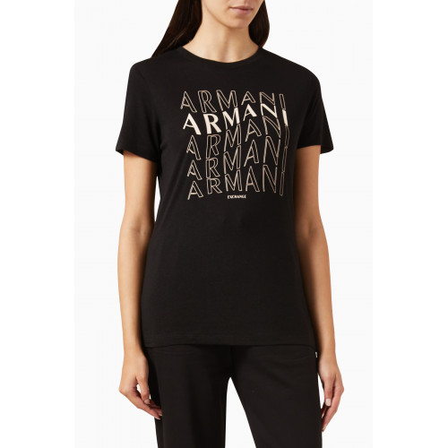 Armani - Signature Logo T-shirt in Jersey Black