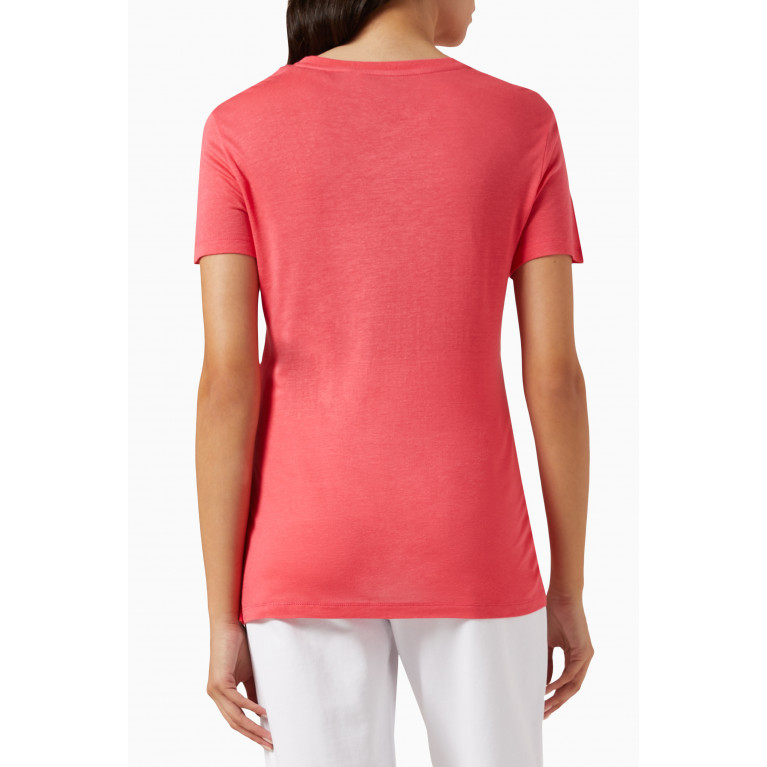 Armani Exchange - Signature Logo T-shirt in Cotton Pink