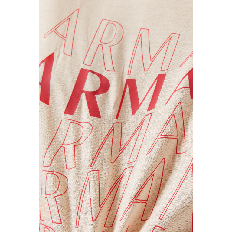 Armani - Signature Logo T-shirt in Cotton Neutral