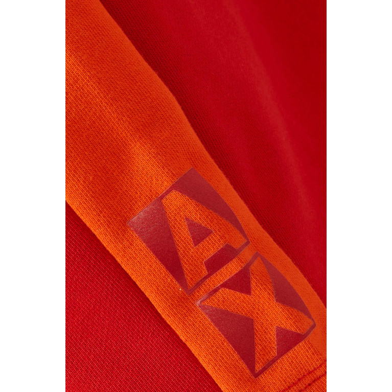Armani Exchange - Colourblock Logo Sweatshorts in Cotton Fleece Orange