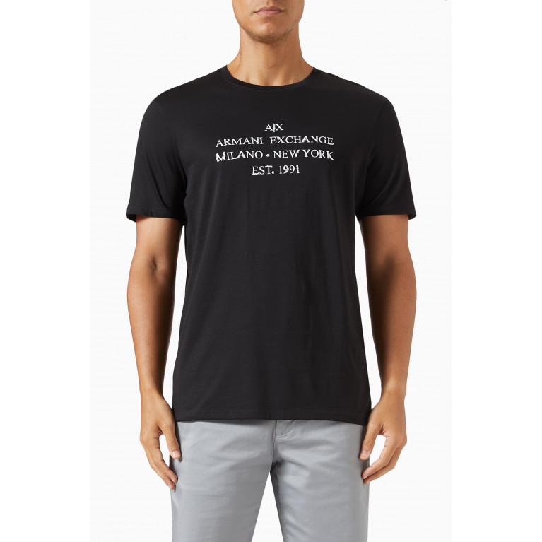 Armani Exchange - Graphic Logo T-Shirt in Cotton Black