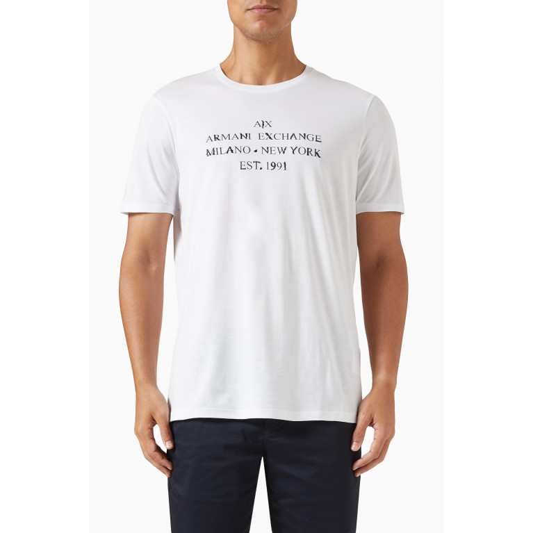 Armani Exchange - Graphic Logo T-Shirt in Cotton White