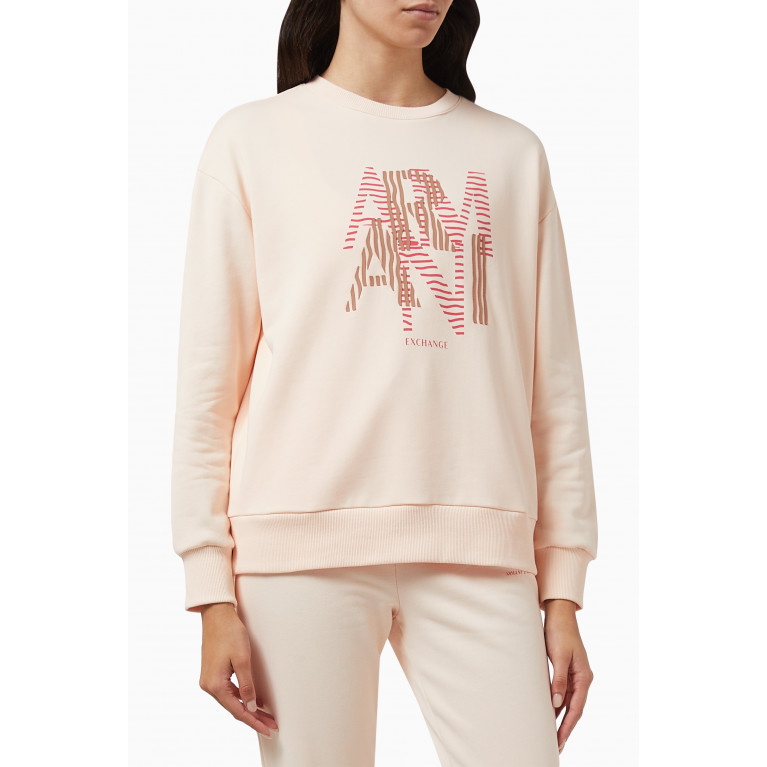 Armani Exchange - Logo Crewneck Sweatshirt in Cotton-fleece