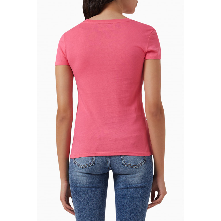 Armani Exchange - Wave Logo T-shirt in Cotton Pink