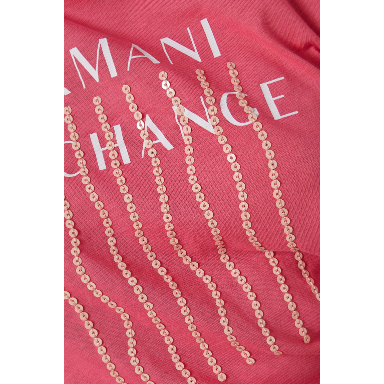 Armani Exchange - Wave Logo T-shirt in Cotton Pink