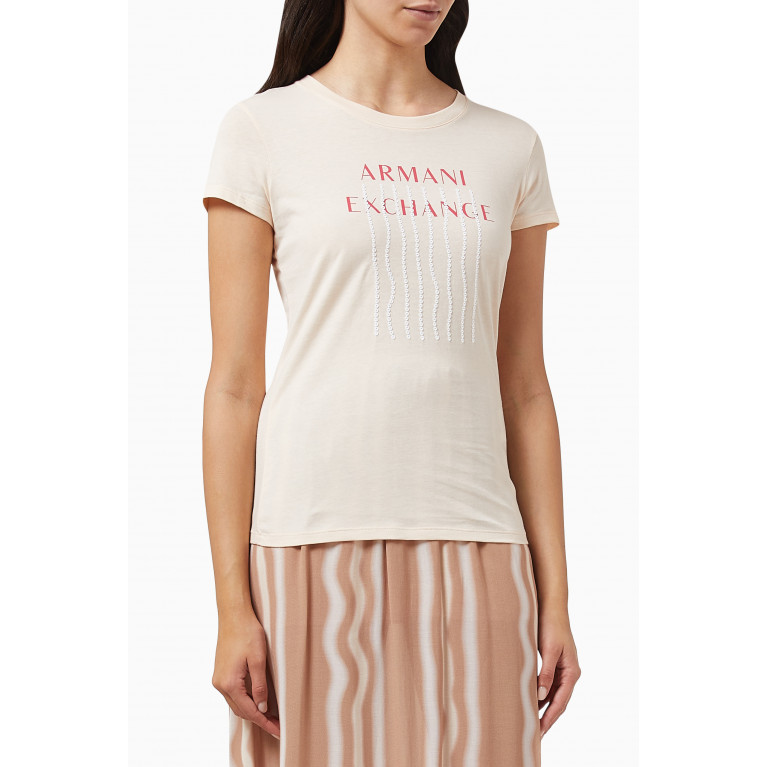 Armani Exchange - Faded Waves-print T-shirt in Cotton Neutral