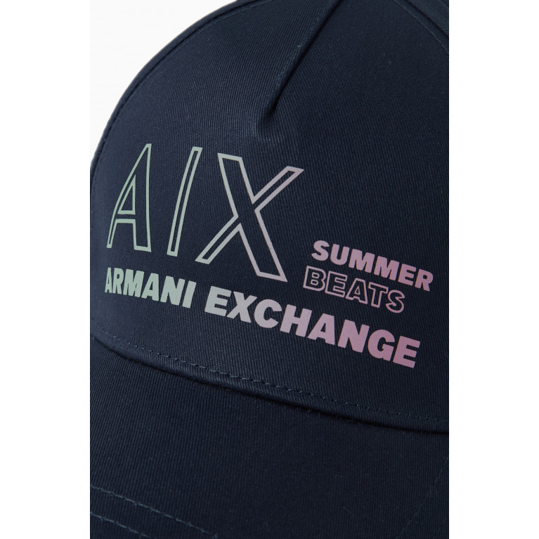 Armani Exchange - Summer Beats Logo Baseball Cap in Gabardine