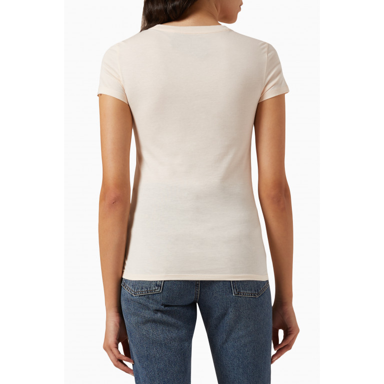 Armani - Faded Waves Logo T-shirt in Jersey Neutral