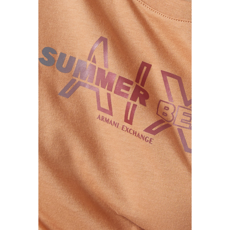 Armani Exchange - Summer Beats T-shirt in Cotton Brown
