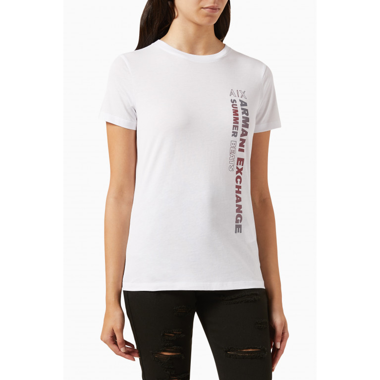 Armani - Summer Beats Print T-shirt in Jersey White