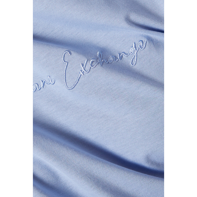 Armani Exchange - Signature Logo T-shirt in Jersey Blue