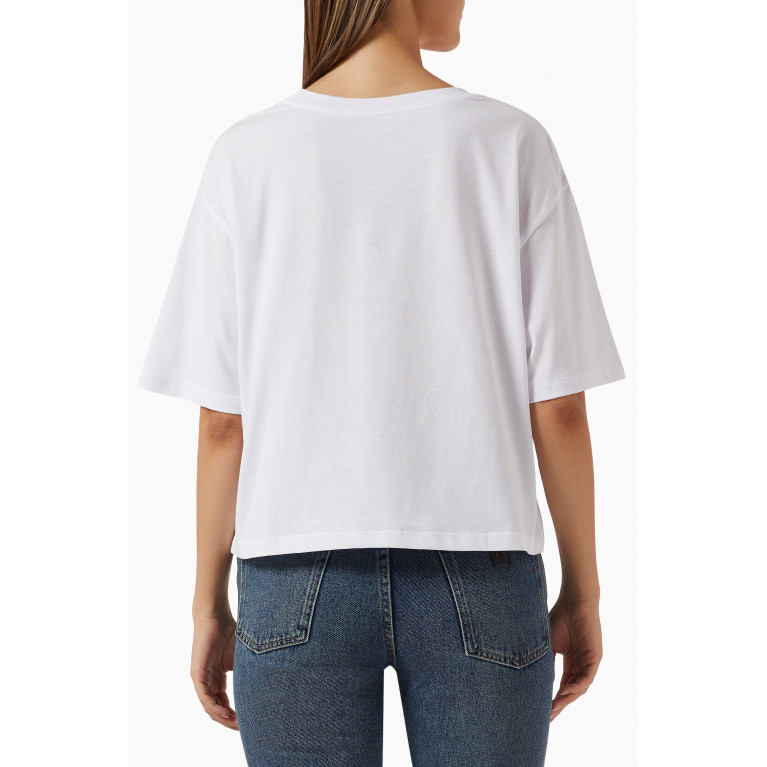 Armani Exchange - Foil Logo Cropped T-shirt in Cotton Jersey White