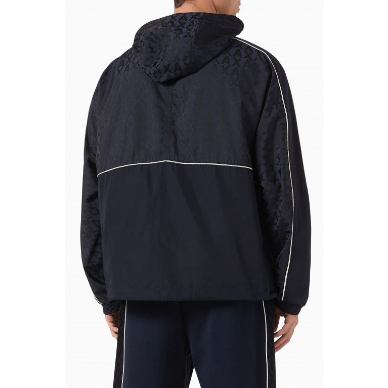 Armani Exchange - Blouson Hooded Jacket in Nylon Blue