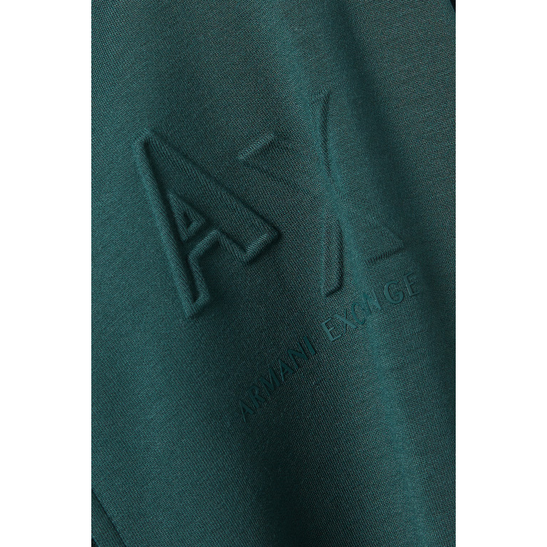 Armani Exchange - Embossed Logo Sweatshirt in Cotton Green