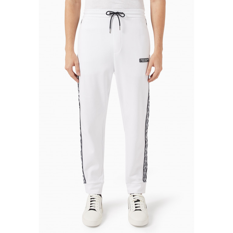 Armani Exchange - Logo Sweatpants in Cotton Jersey White