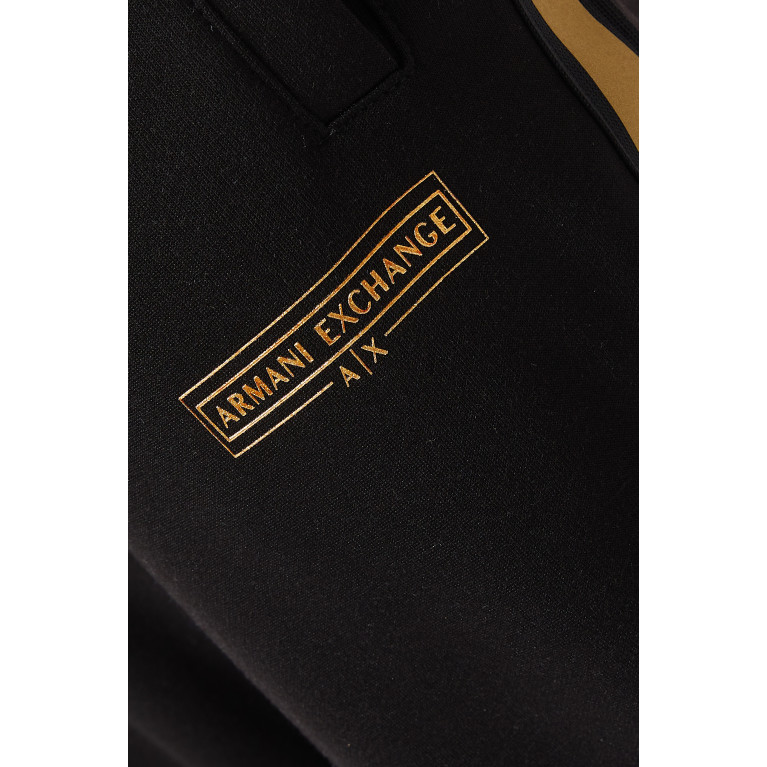 Armani Exchange - Gold-tone Foil Logo Sweatpants in Cotton Jersey