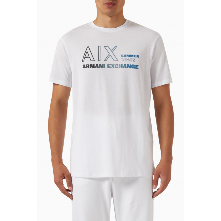 Armani Exchange - Summer Beats T-shirt in Cotton Jersey White