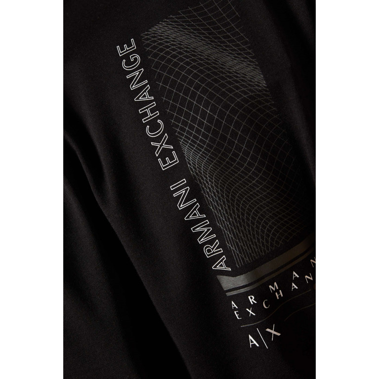 Armani Exchange - Graphic Logo T-shirt in Cotton Jersey Black