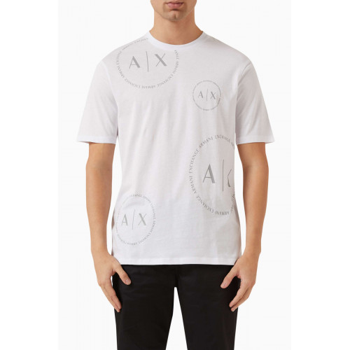 Armani Exchange - Logo Print T-shirt in Cotton Jersey White