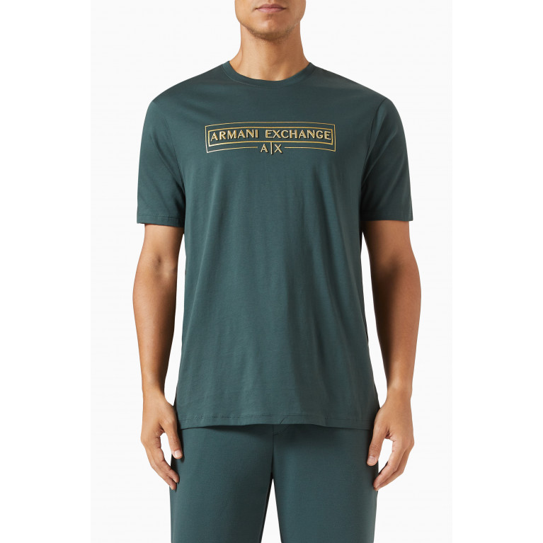 Armani - Gold Foil Logo T-Shirt in Cotton