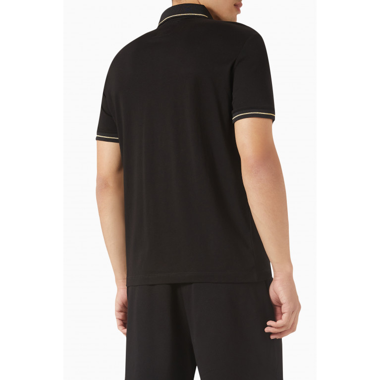 Armani Exchange - Icon Logo Polo Shirt in Cotton Black