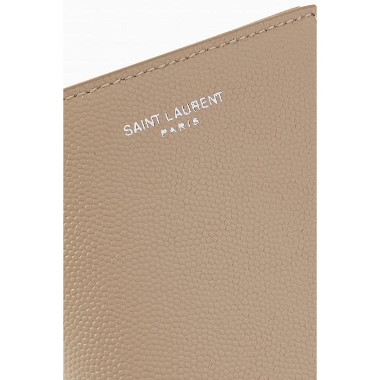 Saint Laurent - Bi-fold Card Wallet in Grained Leather