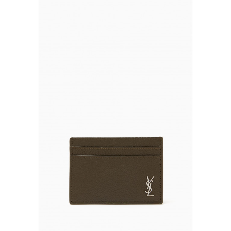 Saint Laurent - Tiny Monogram Card Case in Grained Leather