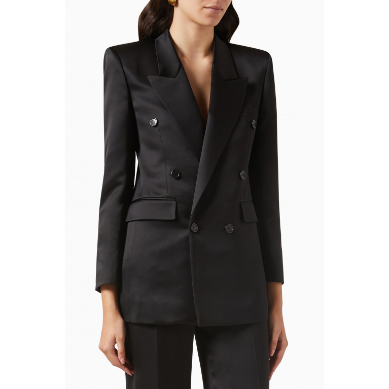 Saint Laurent - Double-breasted Jacket in Silk-satin