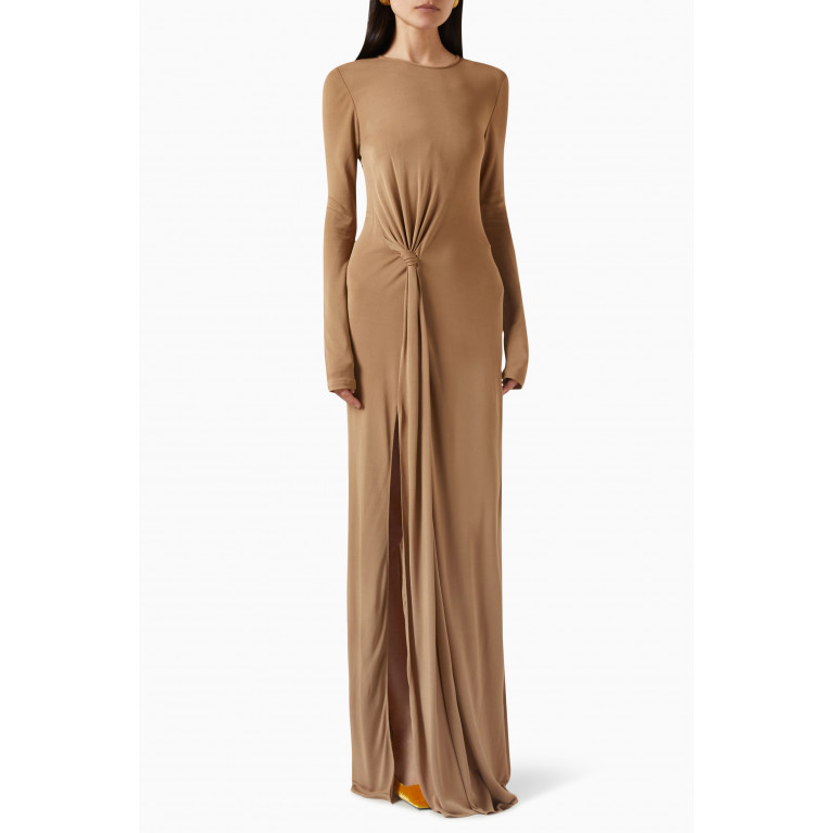 Saint Laurent - Knotted Maxi Dress in Viscose-jersey