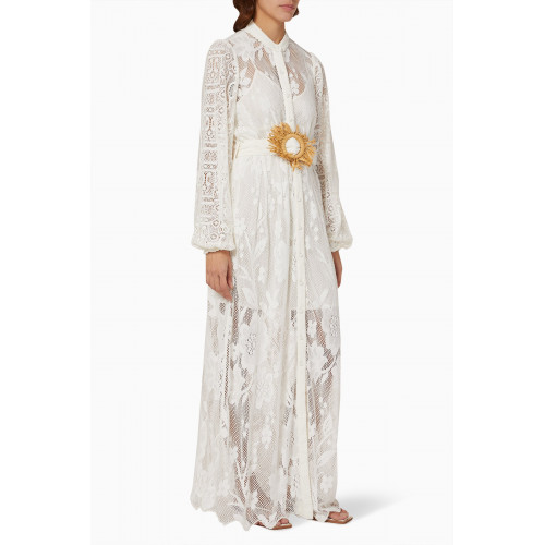 Hemant & Nandita - Nysa Maxi Dress in Floral Net Cotton