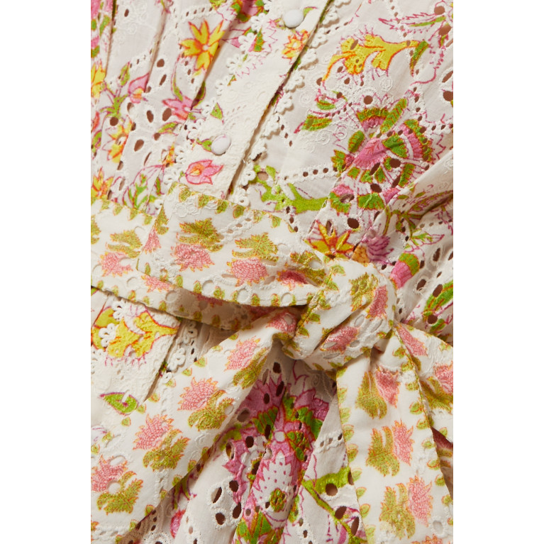 Hemant & Nandita - Floral Belted Mini Dress in Cotton