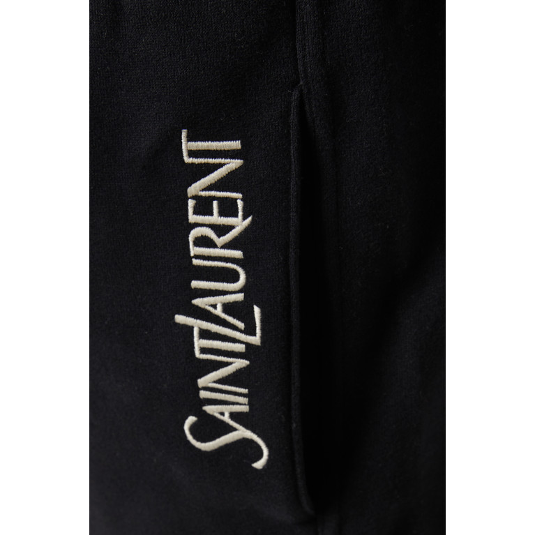 Saint Laurent - Logo Bermuda Shorts in Cotton Fleece