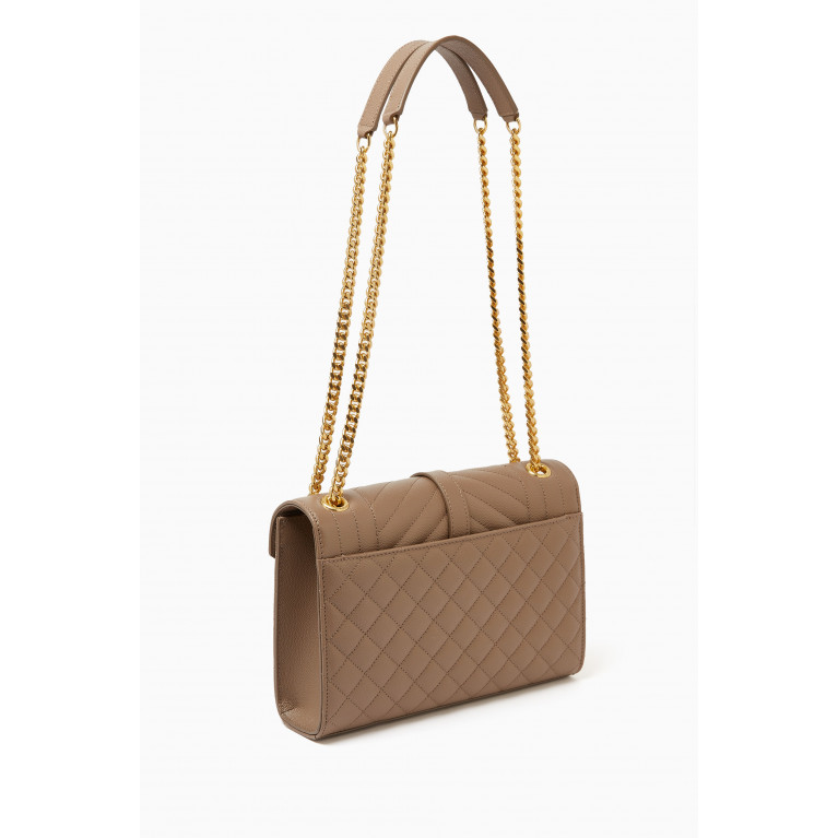 Saint Laurent - Medium Envelope Bag in Mix Matelassé Grain de Poudre Embossed Leather