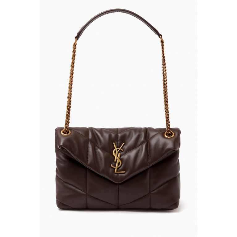 Saint Laurent - Small Puffer Quilted Chain Shoulder Bag in Lambskin Leather