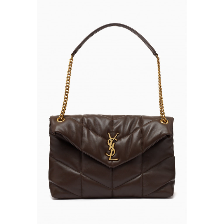 Saint Laurent - Medium Puffer Quilted Chain Shoulder Bag in Lambskin Leather
