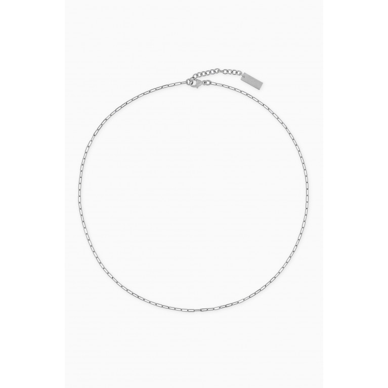Saint Laurent - Short Rectangular Chain Necklace in Metal
