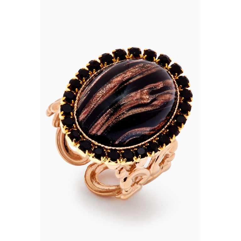 Satellite - Taormina Cabochon Ring in 14kt Gold-plated Metal
