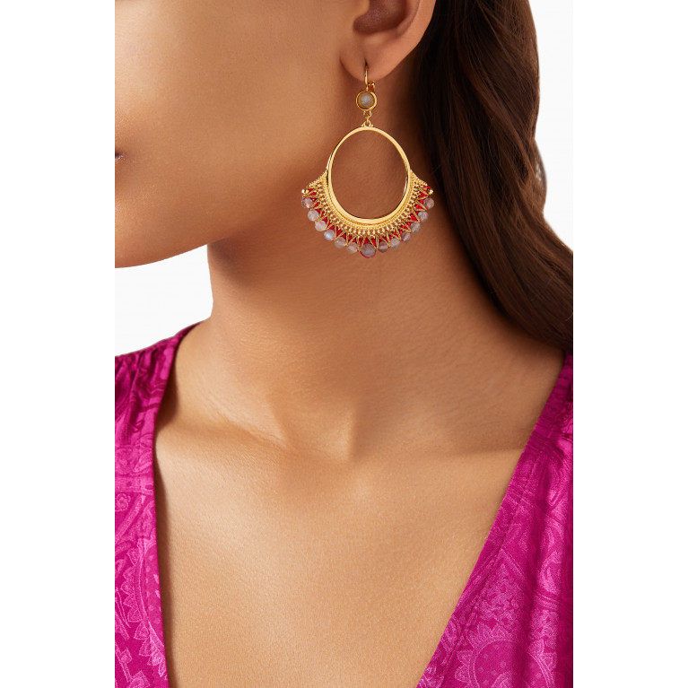 Satellite - Silma 22 Labradorite Earrings in 18kt Gold-plated Metal