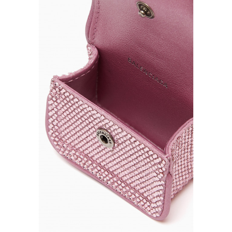 Balenciaga - Le Cagole Flap EarPods Case in Rhinestone-embellished Suede