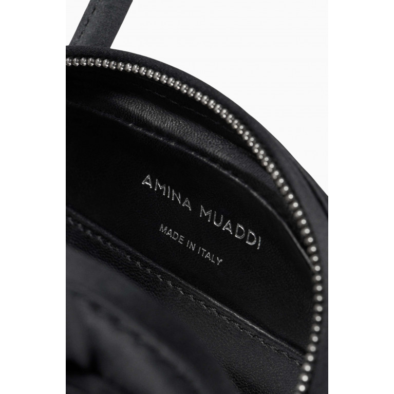 Amina Muaddi - Super Amini Baby Girl Top-handle Bag in Satin Black