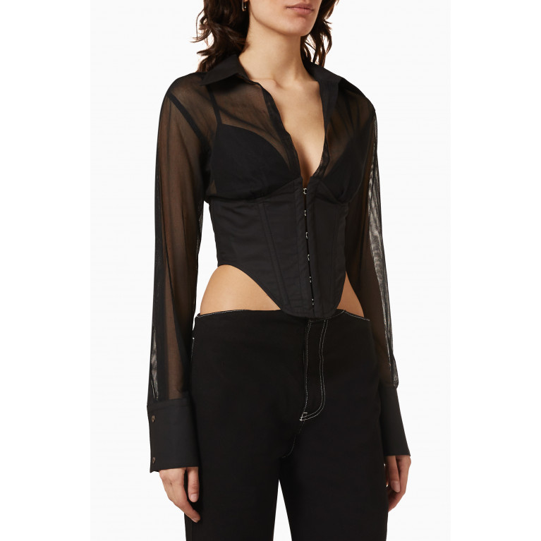 Dion Lee - Grid Corset Shirt in Organic Cotton