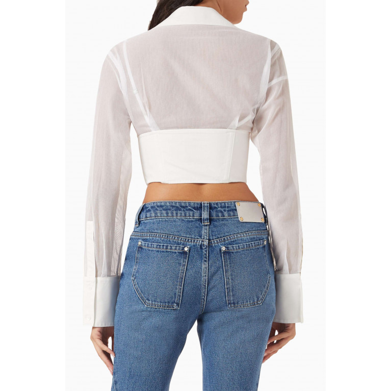 Dion Lee - Grid Corset Shirt in Organic Cotton White