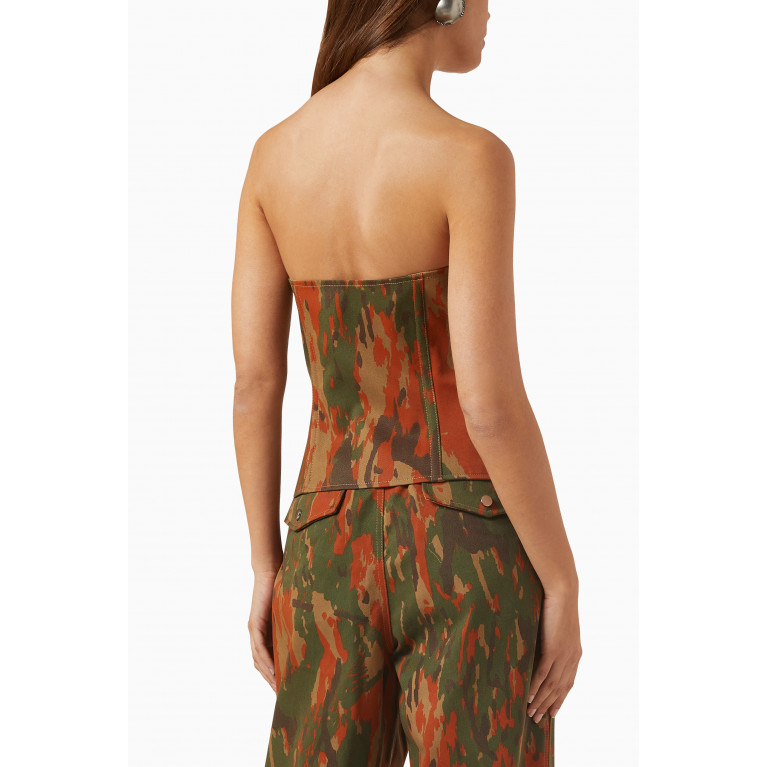 Dion Lee - V-wire Camo Corset in Tencel-blend